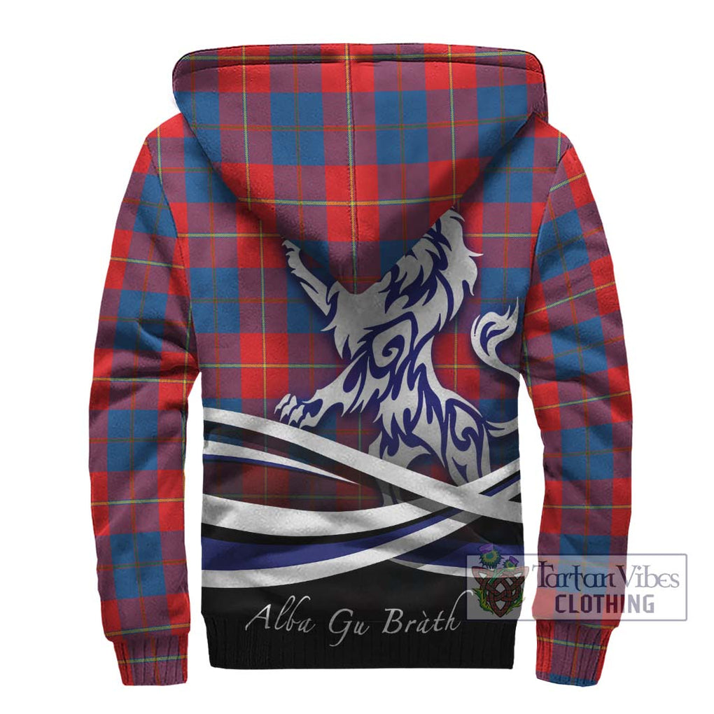 Blane Tartan Sherpa Hoodie with Alba Gu Brath Regal Lion Emblem - Tartanvibesclothing Shop