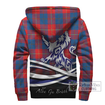 Blane Tartan Sherpa Hoodie with Alba Gu Brath Regal Lion Emblem