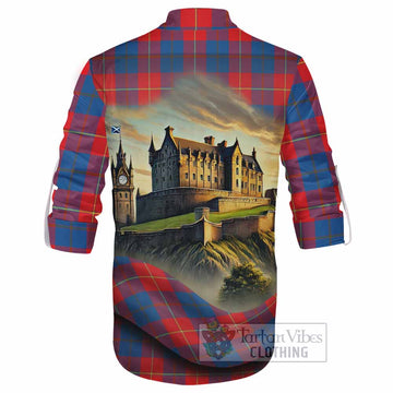 Blane Tartan Family Crest Ghillie Kilt Shirt with Scottish Ancient Castle Style - Tartan Vibes Clothing