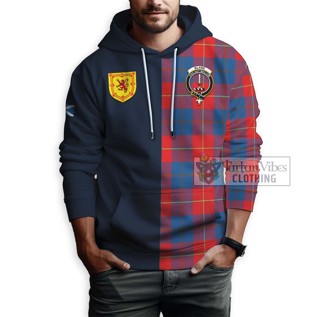 Tartan Vibes Clothing Blane Tartan Hoodie with Scottish Lion Royal Arm Half Style