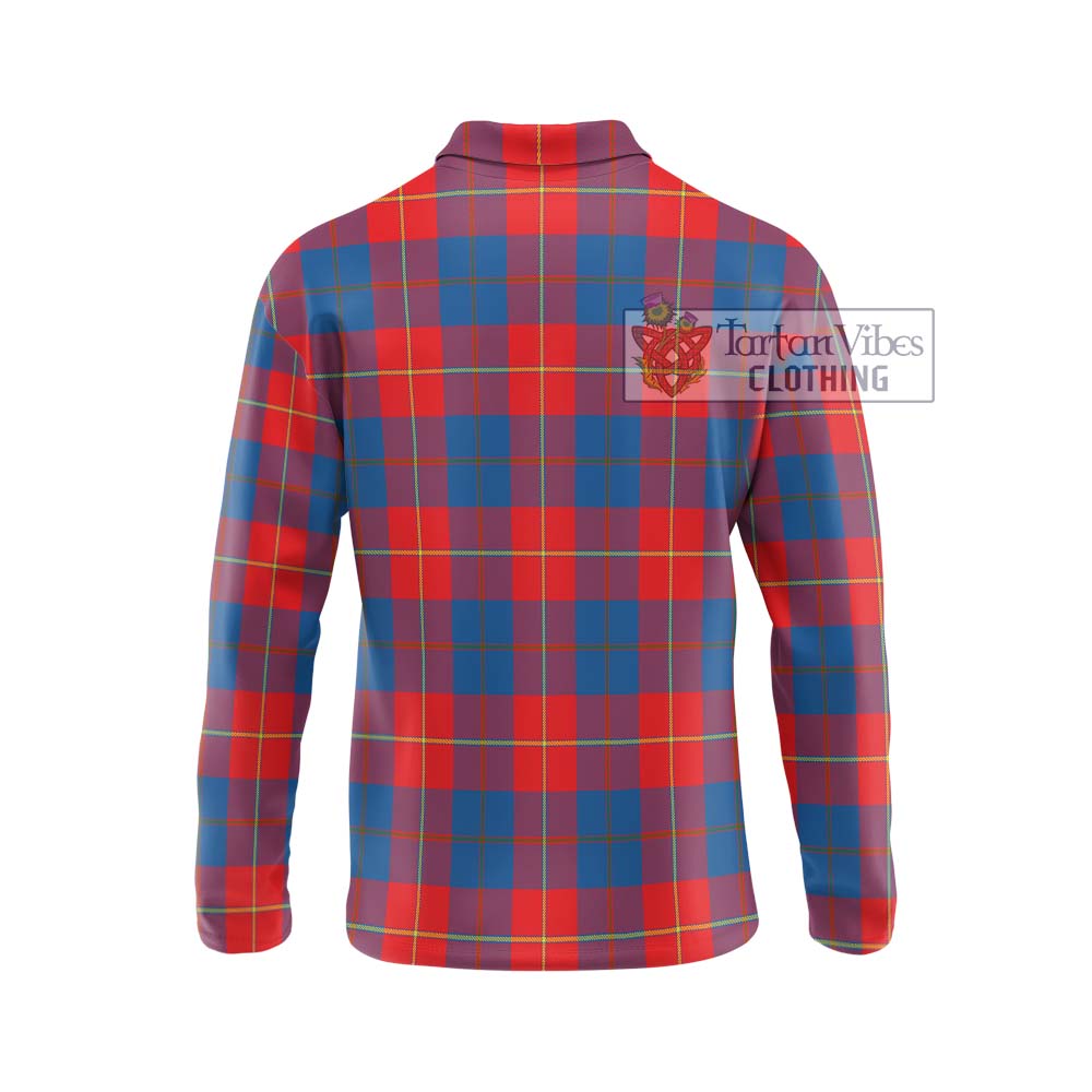 Blane Tartan Long Sleeve Polo Shirt with Family Crest DNA In Me Style - Tartanvibesclothing Shop