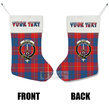 Blane Tartan Family Crest Christmas Stocking with Personalized Text