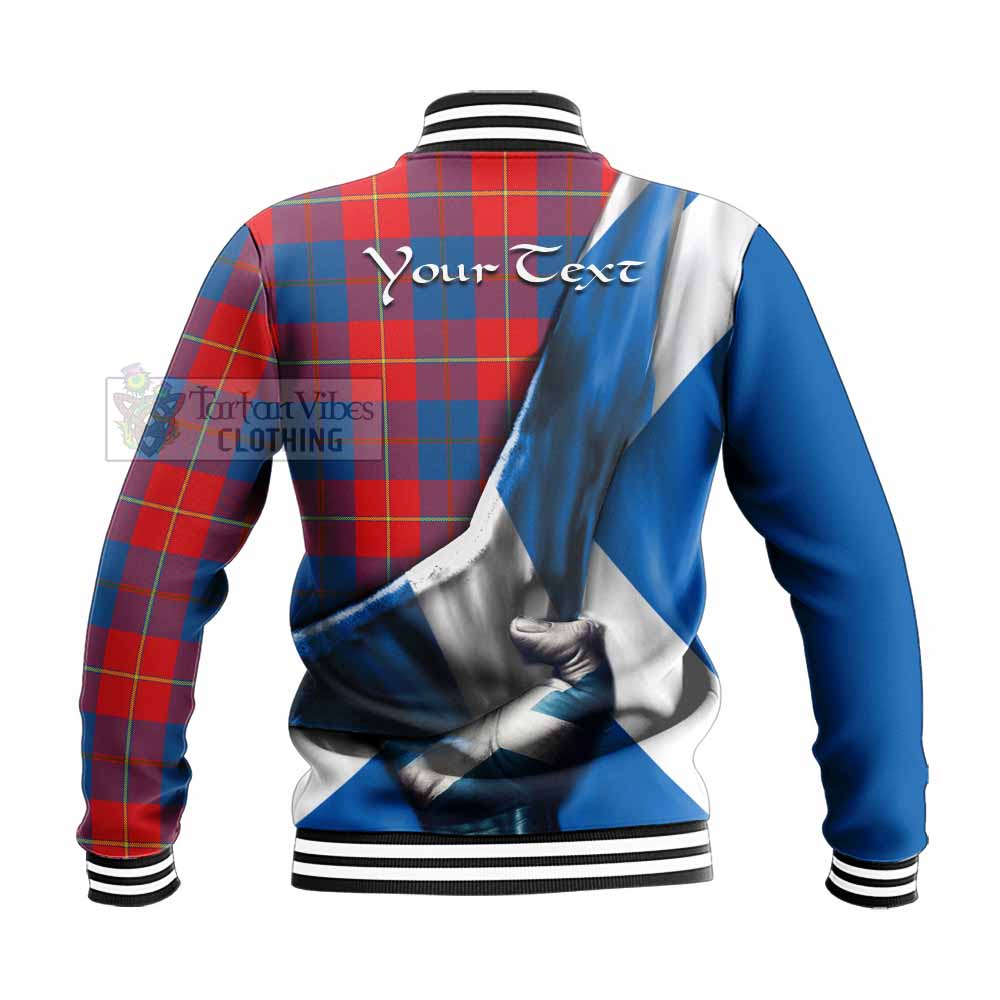 Tartan Vibes Clothing Blane Tartan Baseball Jacket with Family Crest Scotland Patriotic Style