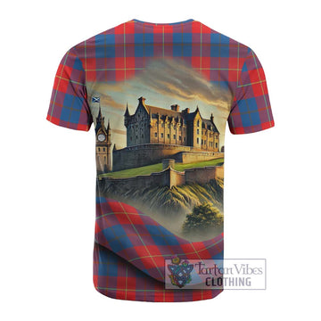 Blane Tartan Family Crest Cotton T-shirt with Scottish Ancient Castle Style - Tartan Vibes Clothing