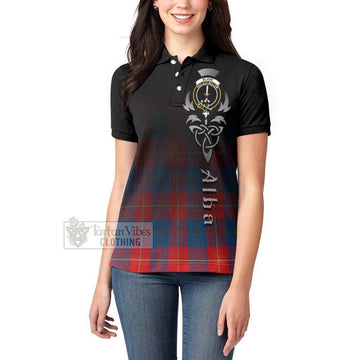 Blane Tartan Women's Polo Shirt Featuring Alba Gu Brath Family Crest Celtic Inspired