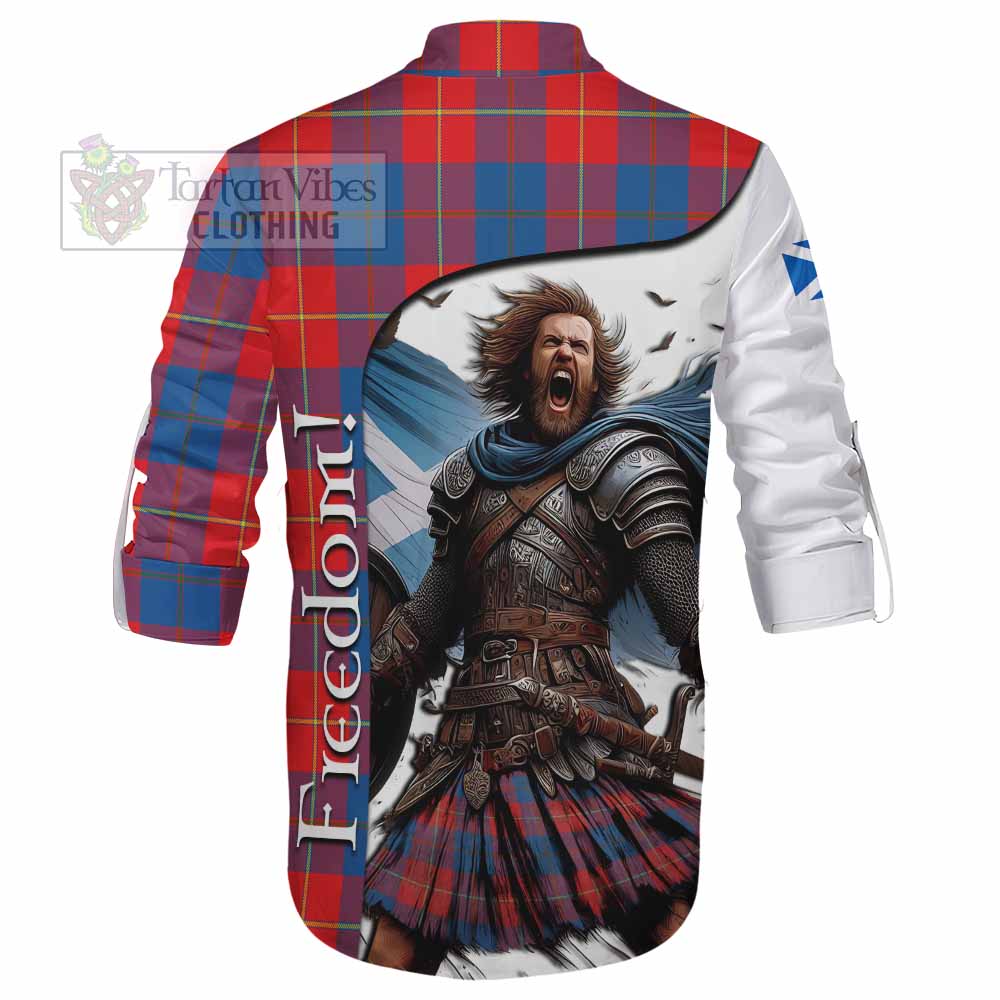 Tartan Vibes Clothing Blane Crest Tartan Ghillie Kilt Shirt Inspired by the Freedom of Scottish Warrior