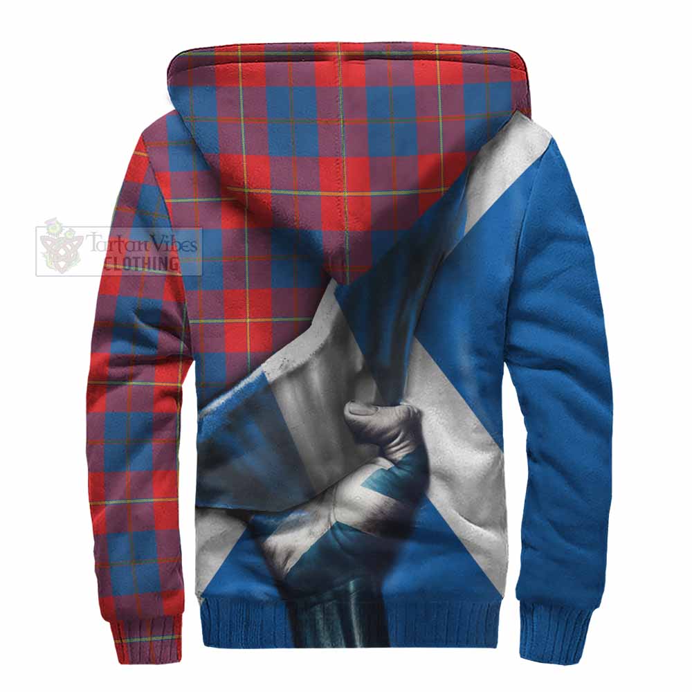 Tartan Vibes Clothing Blane Tartan Sherpa Hoodie with Family Crest Scotland Patriotic Style