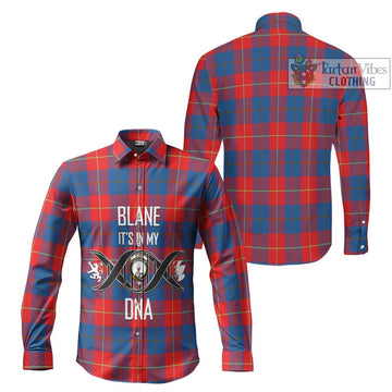 Blane Tartan Long Sleeve Button Shirt with Family Crest DNA In Me Style