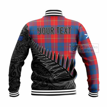 Blane Crest Tartan Baseball Jacket with New Zealand Silver Fern Half Style