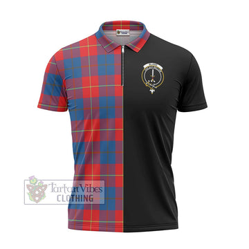 Blane Tartan Zipper Polo Shirt with Family Crest and Half Of Me Style