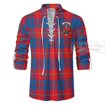 Blane Tartan Ghillie Kilt Shirt with Family Crest Celtic Skull Style