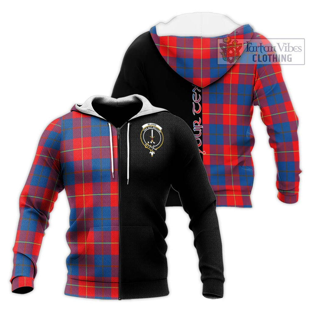 Blane Tartan Knitted Hoodie with Family Crest and Half Of Me Style Unisex Knitted Zip Hoodie - Tartanvibesclothing Shop