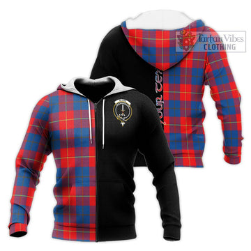 Blane Tartan Knitted Hoodie with Family Crest and Half Of Me Style