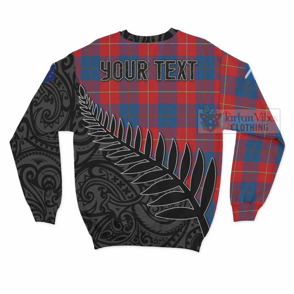 Tartan Vibes Clothing Blane Crest Tartan Sweatshirt with New Zealand Silver Fern Half Style