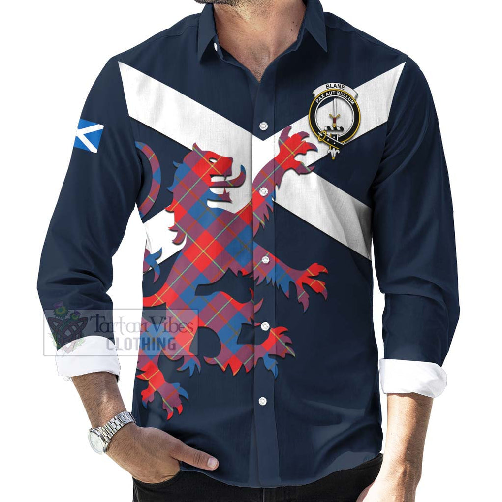 Tartan Vibes Clothing Blane Tartan Lion Rampant Long Sleeve Button Shirt – Proudly Display Your Heritage with Alba Gu Brath and Clan Name