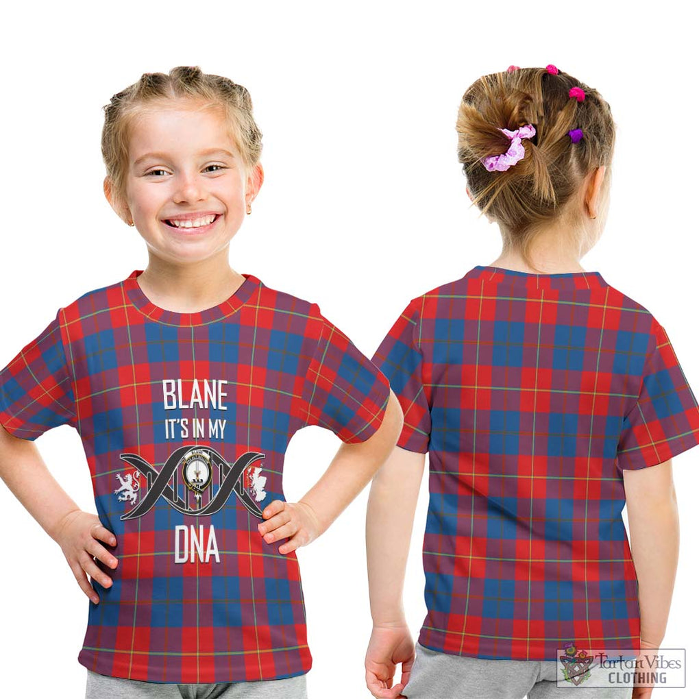 Blane Tartan Kid T-Shirt with Family Crest DNA In Me Style - Tartanvibesclothing Shop