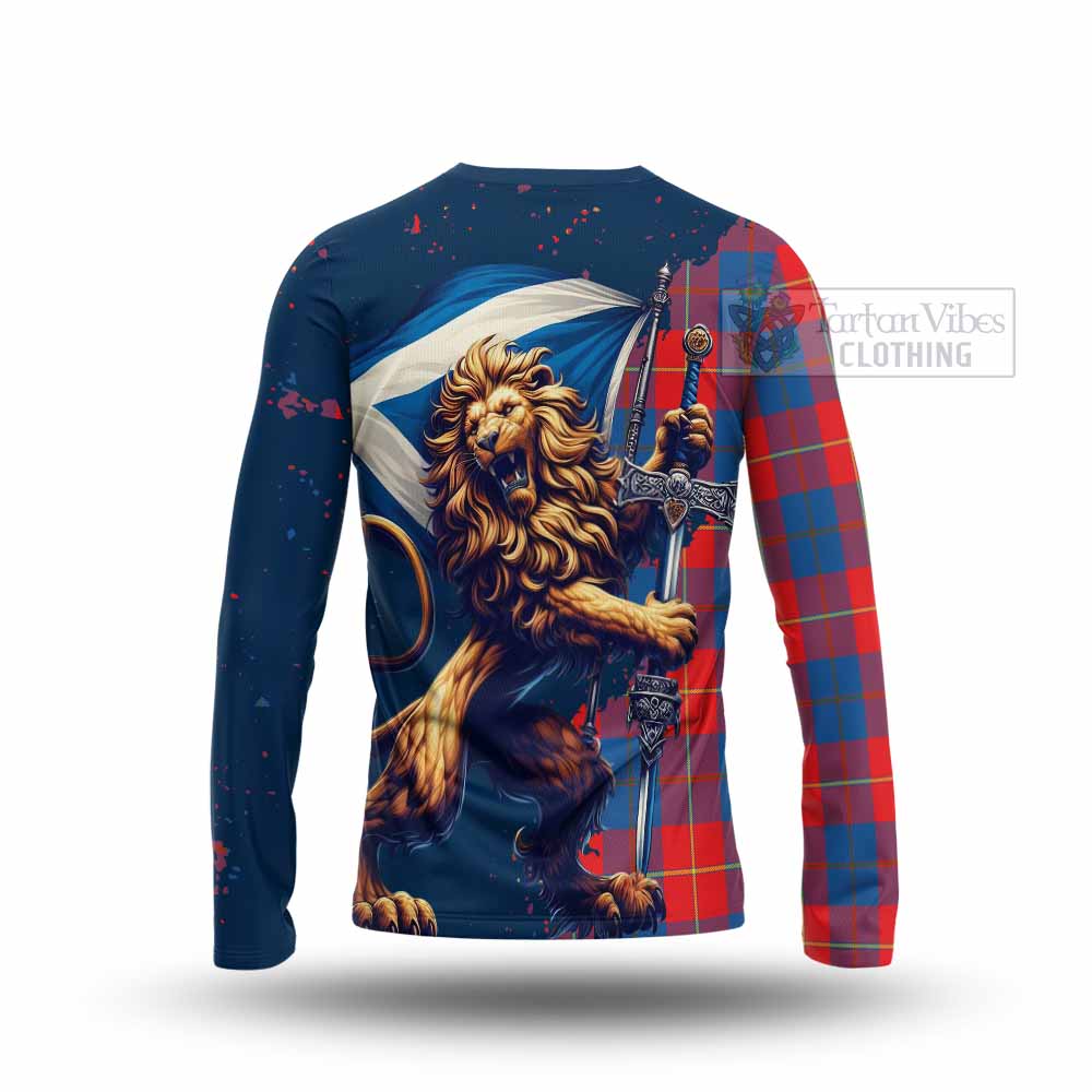 Tartan Vibes Clothing Blane Tartan Family Crest Long Sleeve T-Shirt with Scottish Majestic Lion