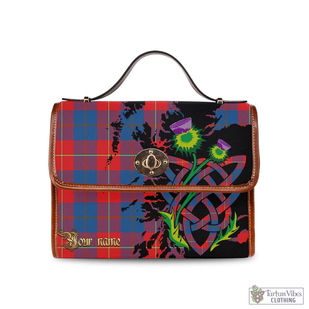 Tartan Vibes Clothing Blane Tartan Waterproof Canvas Bag with Scotland Map and Thistle Celtic Accents