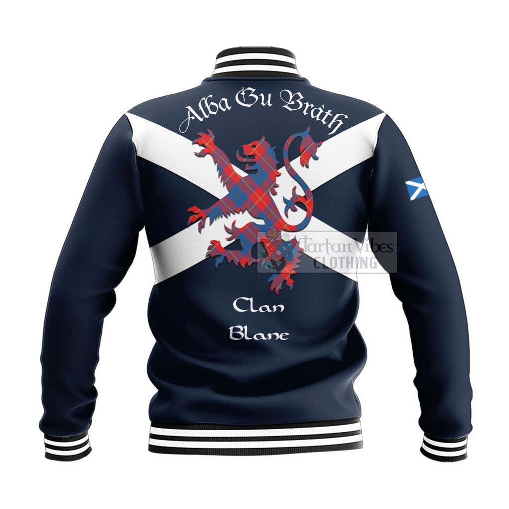 Tartan Vibes Clothing Blane Tartan Lion Rampant Baseball Jacket – Proudly Display Your Heritage with Alba Gu Brath and Clan Name