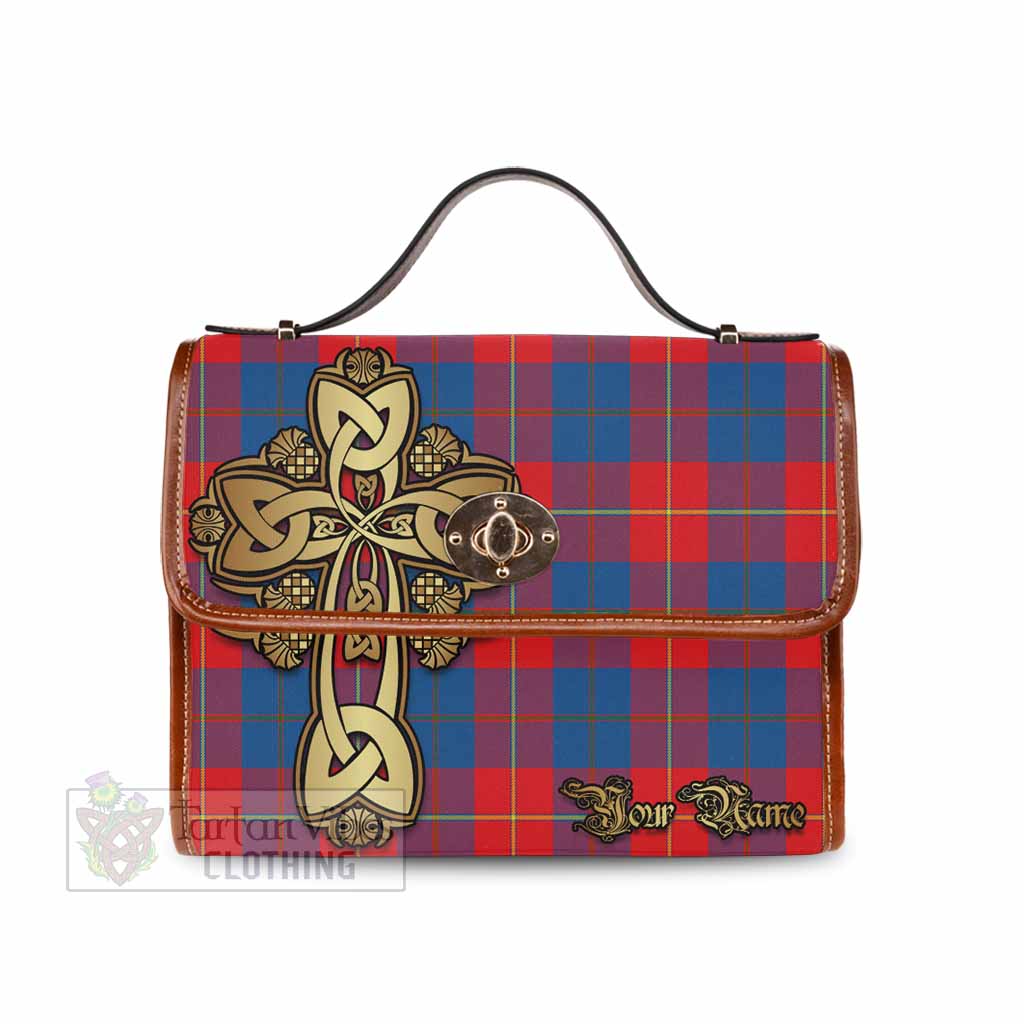 Tartan Vibes Clothing Blane Tartan Waterproof Canvas Bag Golden Thistle Celtic Cross Style