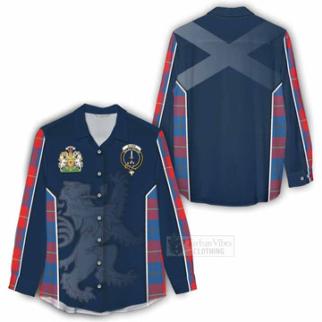 Blane Tartan Women's Casual Shirt with Family Crest and Lion Rampant Vibes Sport Style