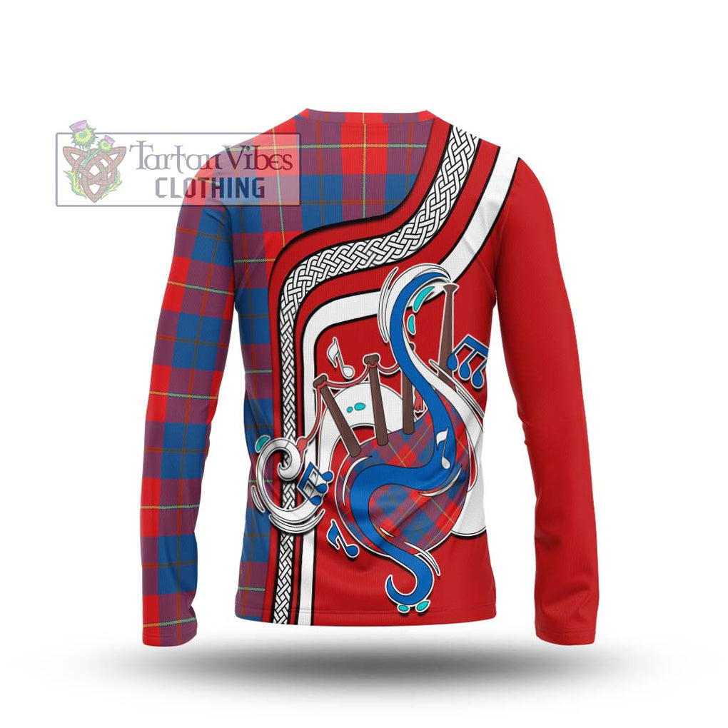 Tartan Vibes Clothing Blane Tartan Long Sleeve T-Shirt with Epic Bagpipe Style