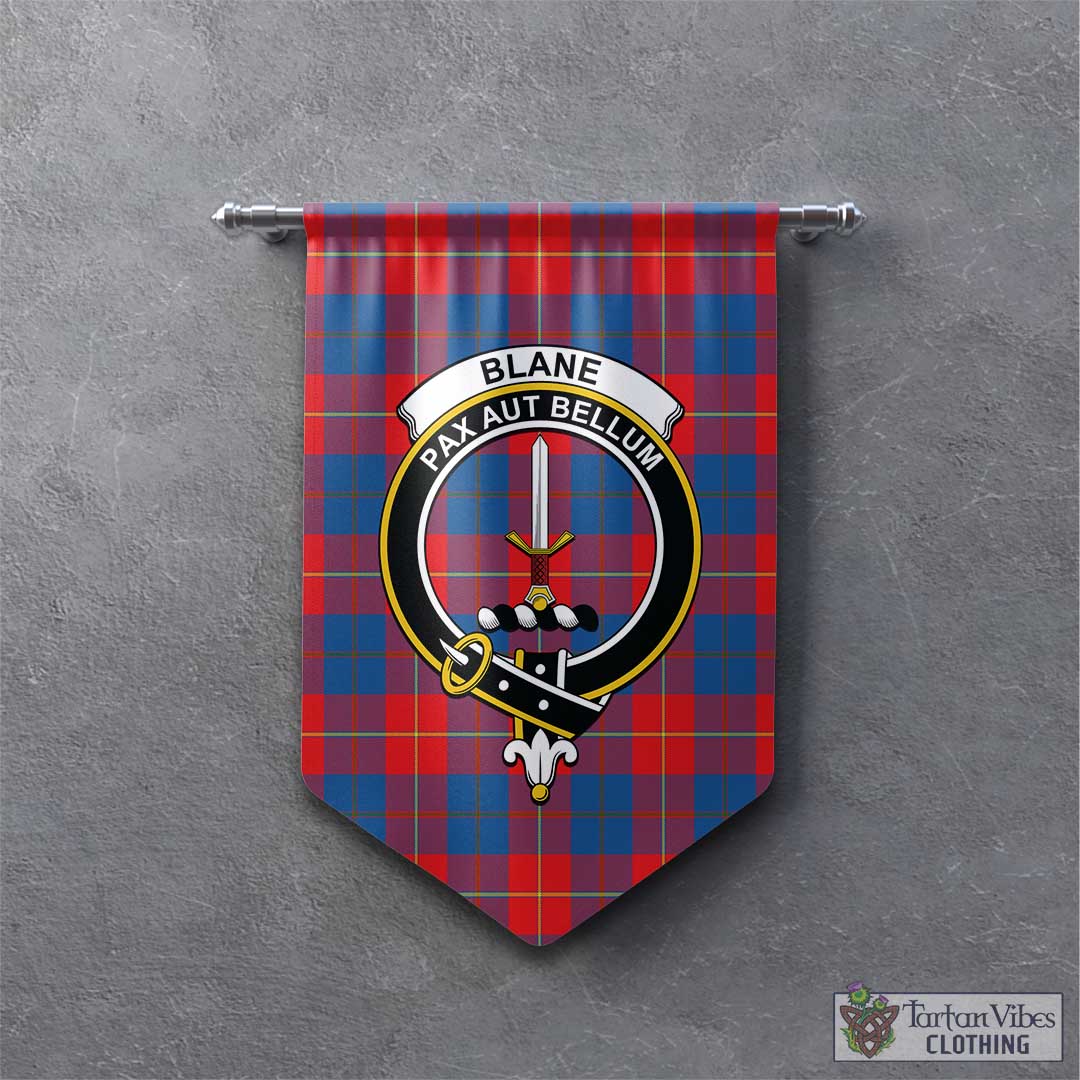 Tartan Vibes Clothing Blane Tartan Gonfalon, Tartan Banner with Family Crest