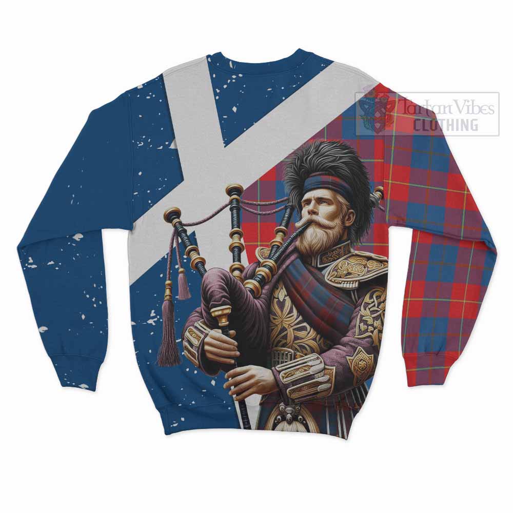 Tartan Vibes Clothing Blane Tartan Sweatshirt with Family Crest Scottish Bagpiper Vibes