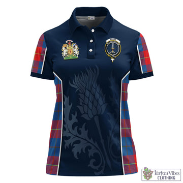 Blane Tartan Women's Polo Shirt with Family Crest and Scottish Thistle Vibes Sport Style