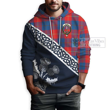 Blane Tartan Hoodie Featuring Thistle and Scotland Map