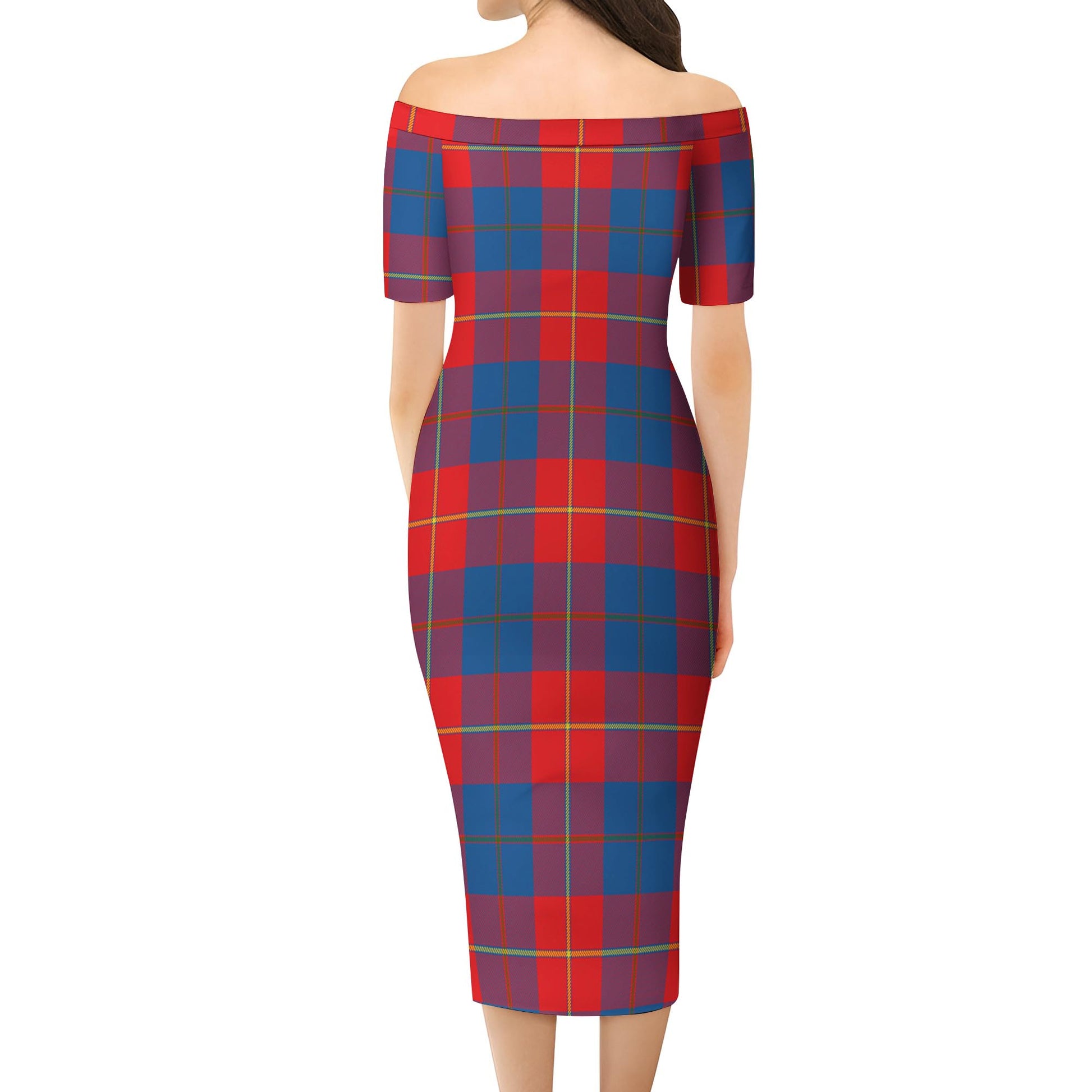 Blane Tartan Off Shoulder Lady Dress - Tartanvibesclothing