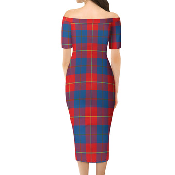 Blane Tartan Off Shoulder Lady Dress