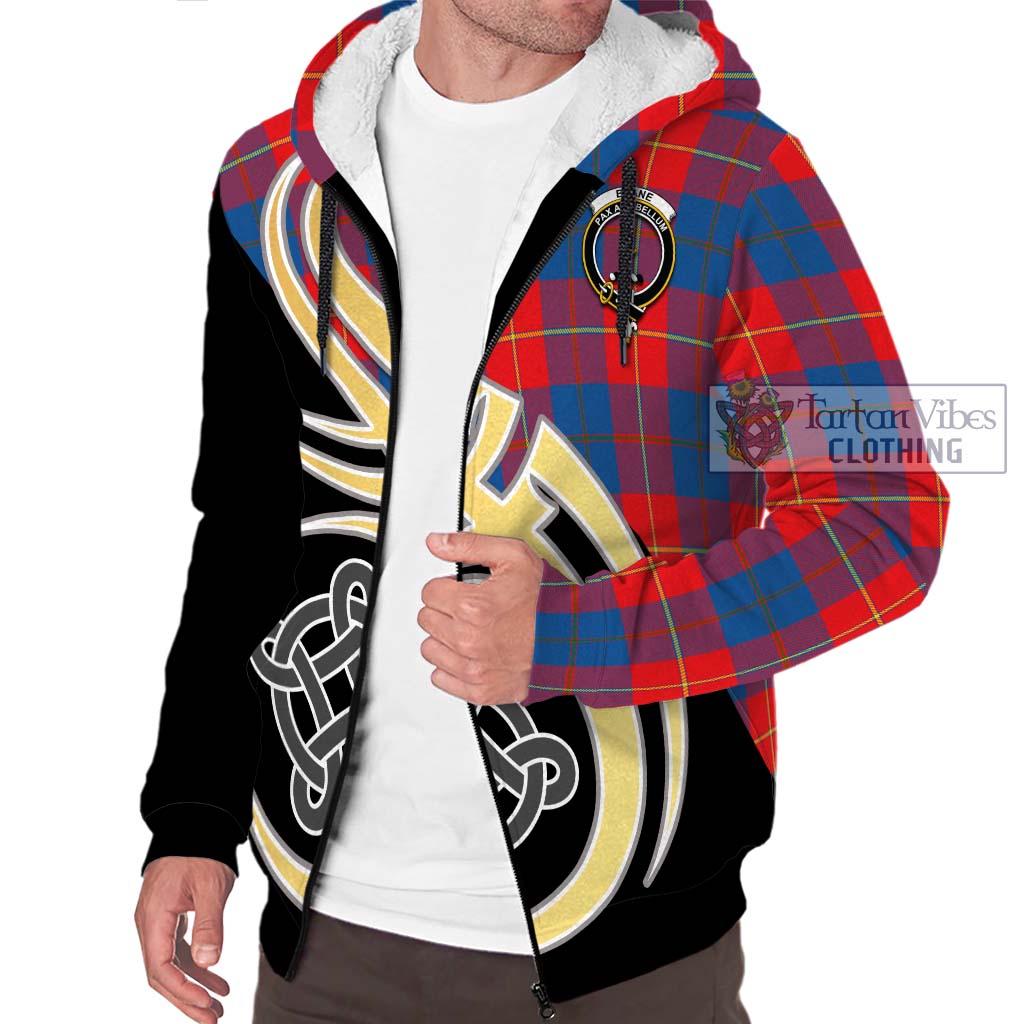 Blane Tartan Sherpa Hoodie with Family Crest and Celtic Symbol Style - Tartan Vibes Clothing