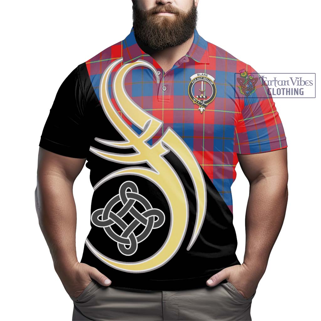 Blane Tartan Polo Shirt with Family Crest and Celtic Symbol Style - Tartan Vibes Clothing