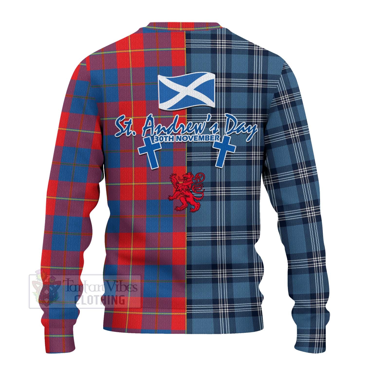 Tartan Vibes Clothing Blane Tartan Knitted Sweater Happy St. Andrew's Day Half Tartan Style