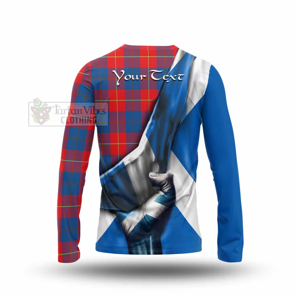 Tartan Vibes Clothing Blane Tartan Long Sleeve T-Shirt with Family Crest Scotland Patriotic Style