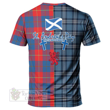 Blane Tartan T-Shirt Happy St. Andrew's Day Half Tartan Style