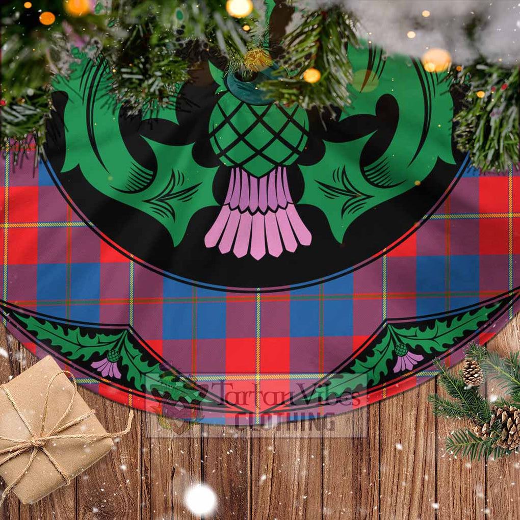 Tartan Vibes Clothing Blane Tartan Christmas Tree Skirt Scottish Thistle Style