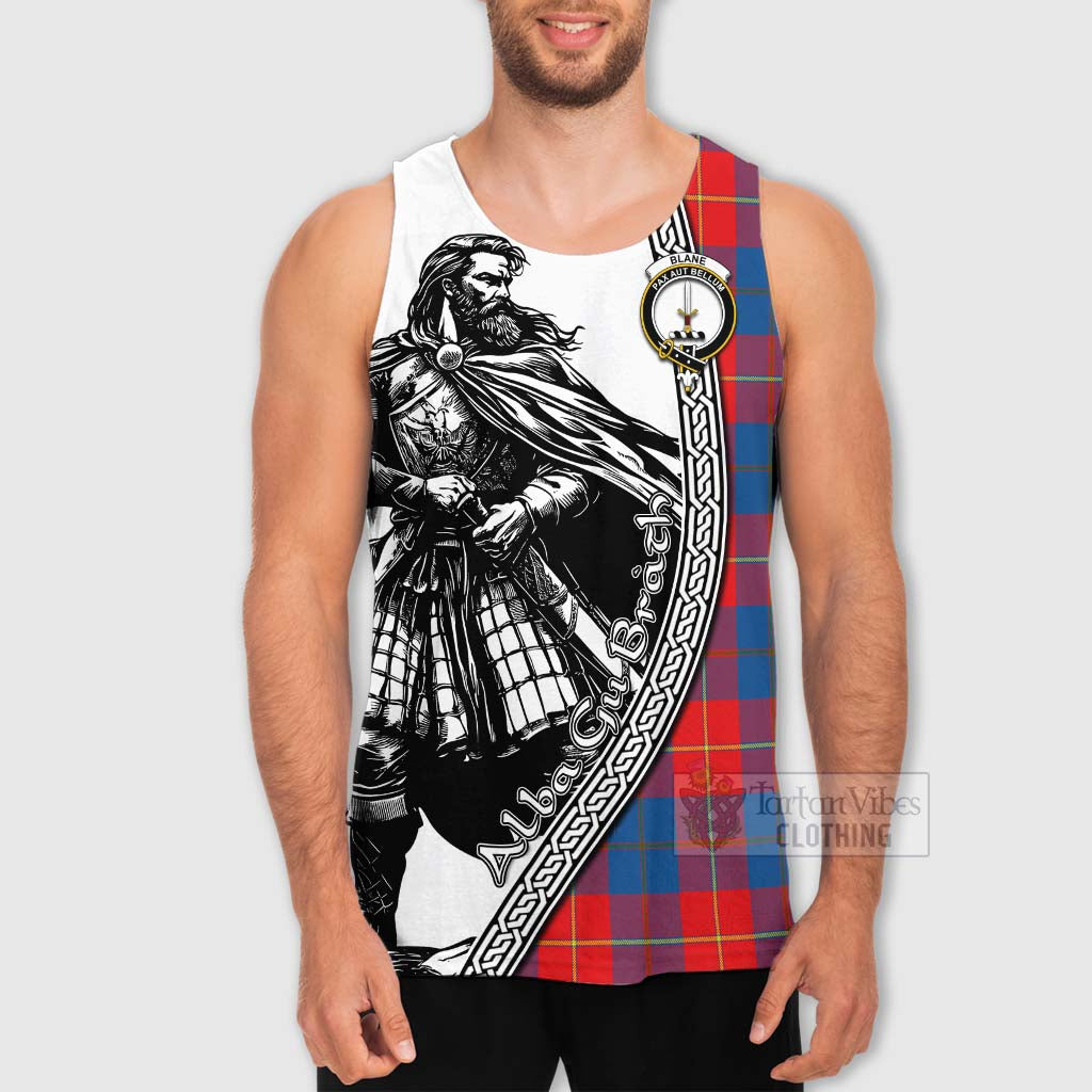 Tartan Vibes Clothing Blane Tartan Clan Crest Men's Tank Top with Highlander Warrior Celtic Style