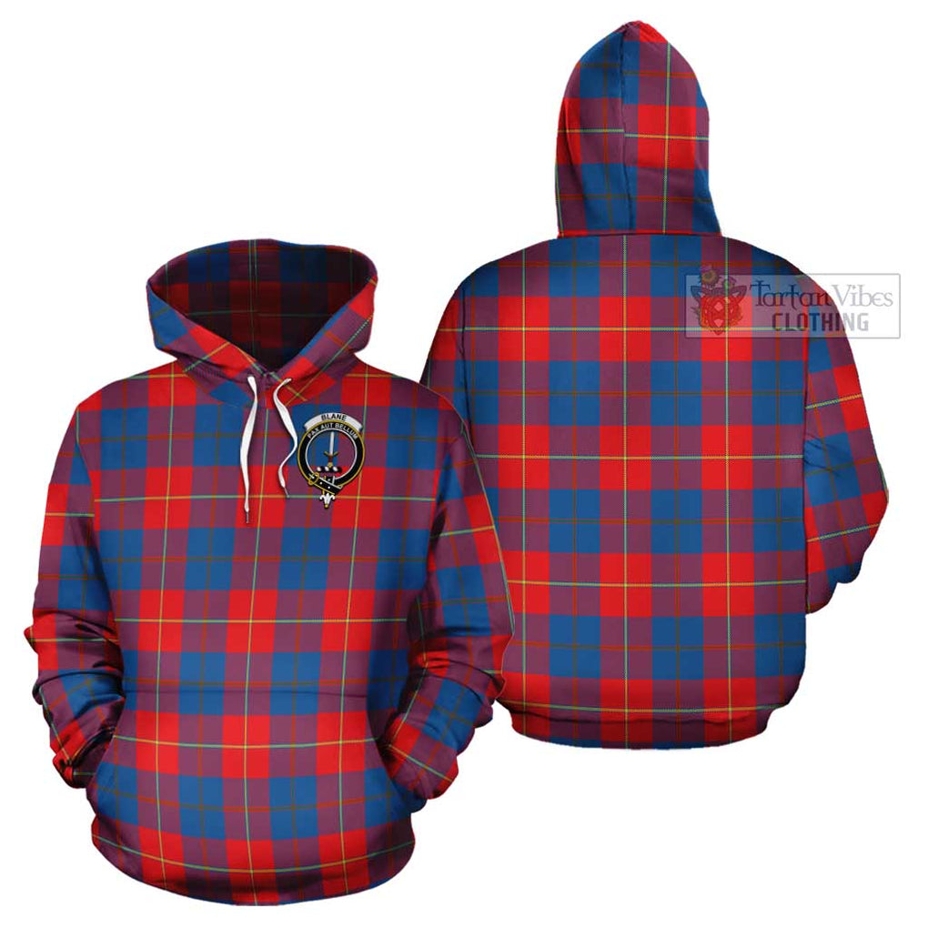 Blane Tartan Cotton Hoodie with Family Crest Pullover Hoodie - Tartan Vibes Clothing