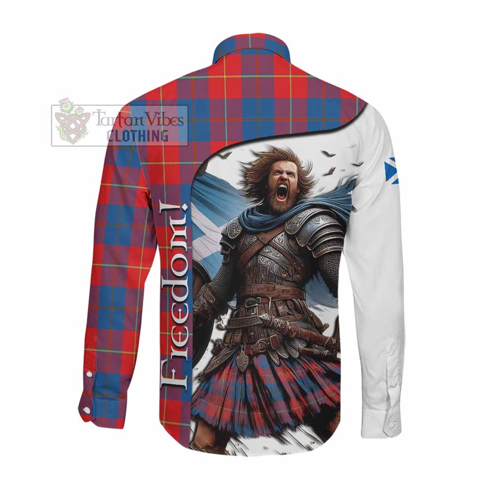 Tartan Vibes Clothing Blane Crest Tartan Long Sleeve Button Shirt Inspired by the Freedom of Scottish Warrior