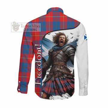 Blane Crest Tartan Long Sleeve Button Shirt Inspired by the Freedom of Scottish Warrior