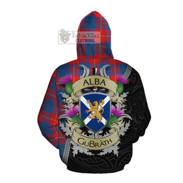 Blane Tartan Family Crest Cotton Hoodie Lion Rampant Royal Thistle Shield Celtic Inspired Pullover Hoodie - Tartan Vibes Clothing