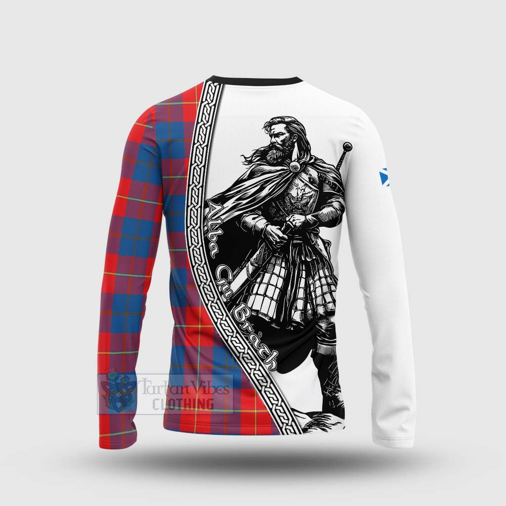 Tartan Vibes Clothing Blane Tartan Clan Crest Long Sleeve T-Shirt with Highlander Warrior Celtic Style