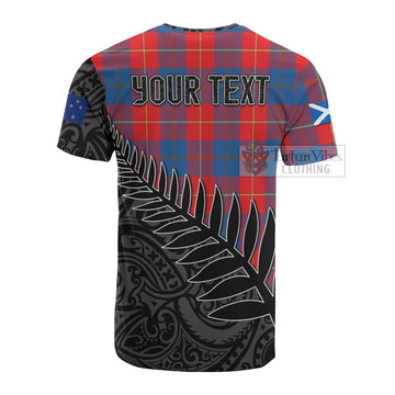 Blane Crest Tartan Cotton T-shirt with New Zealand Silver Fern Half Style