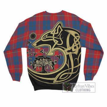 Blane Tartan Sweatshirt with Family Crest Celtic Wolf Style