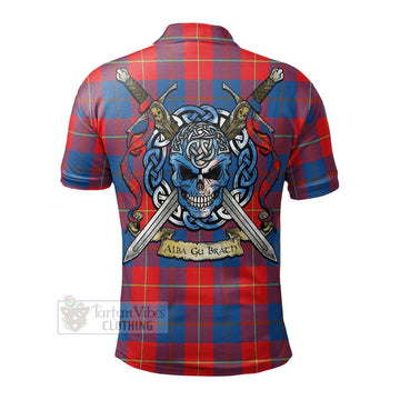 Blane Tartan Polo Shirt with Family Crest Celtic Skull Style