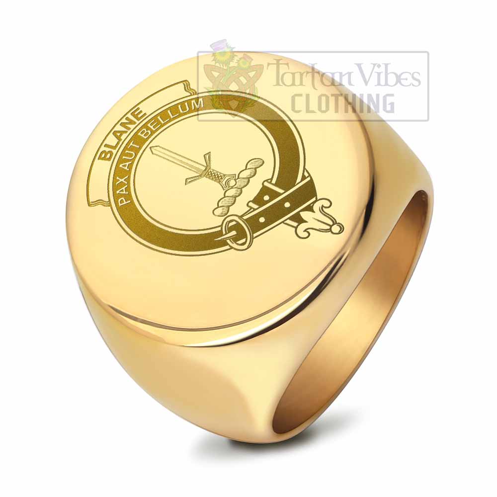 Tartan Vibes Clothing Blane Clan Crest Engraved Ring