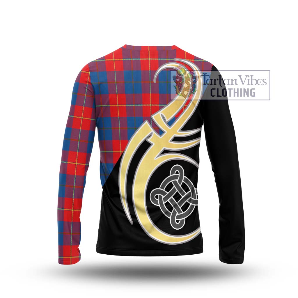 Blane Tartan Long Sleeve T-Shirt with Family Crest and Celtic Symbol Style - Tartan Vibes Clothing