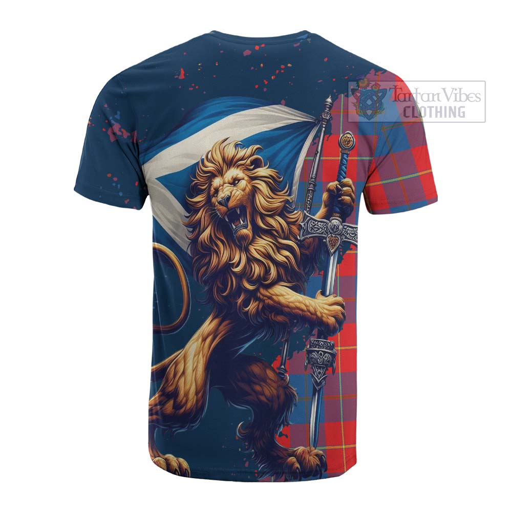 Tartan Vibes Clothing Blane Tartan Family Crest Cotton T-shirt with Scottish Majestic Lion